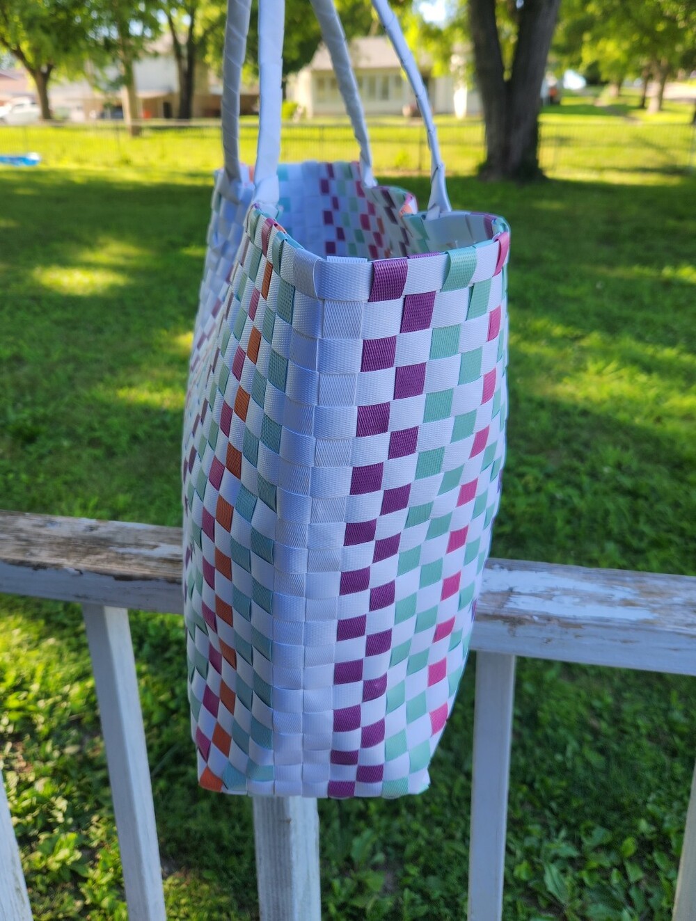 Kate Spade New York Multicolor Woven Large Tote Bag EUC - Picture 6 of 9
